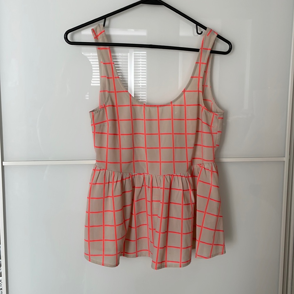 Lucca Couture Neon Windowpane Top